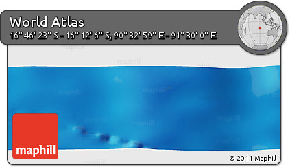 Physical Panoramic Map of the Area around 16° 29' 14" S, 91° 1' 30" E