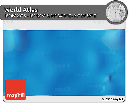 Physical 3D Map of the Area around 16° 29' 14" S, 91° 52' 30" E