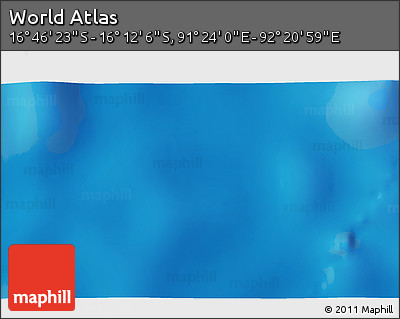 Physical 3D Map of the Area around 16° 29' 14" S, 91° 52' 30" E