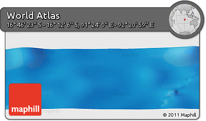 Physical Panoramic Map of the Area around 16° 29' 14" S, 91° 52' 30" E