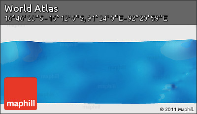 Physical Panoramic Map of the Area around 16° 29' 14" S, 91° 52' 30" E