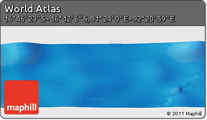 Physical Panoramic Map of the Area around 16° 29' 14" S, 91° 52' 30" E