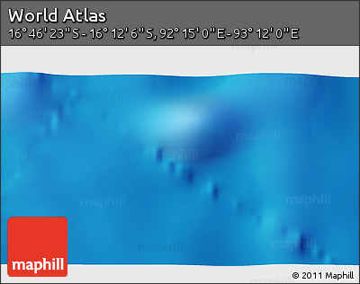 Physical 3D Map of the Area around 16° 29' 14" S, 92° 43' 29" E