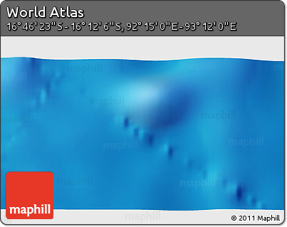 Physical 3D Map of the Area around 16° 29' 14" S, 92° 43' 29" E