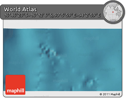 Satellite 3D Map of the Area around 16° 29' 14" S, 93° 34' 29" E
