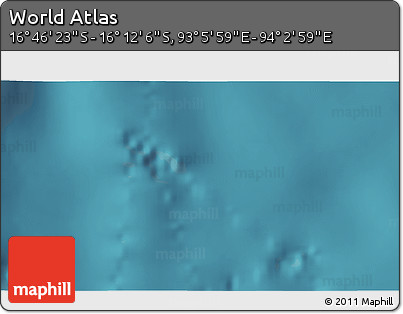 Satellite 3D Map of the Area around 16° 29' 14" S, 93° 34' 29" E
