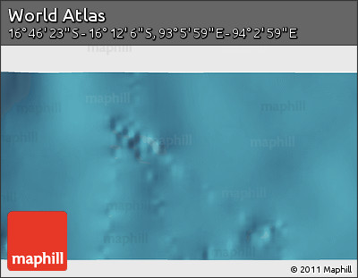 Satellite 3D Map of the Area around 16° 29' 14" S, 93° 34' 29" E