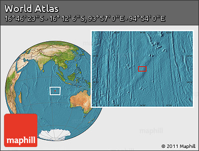 Satellite Location Map of the Area around 16° 29' 14" S, 94° 25' 30" E