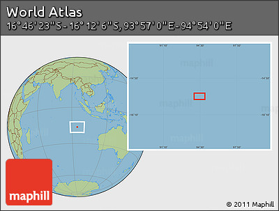 Savanna Style Location Map of the Area around 16° 29' 14" S, 94° 25' 30" E