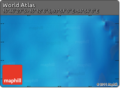 Physical Map of the Area around 16° 29' 14" S, 94° 25' 30" E