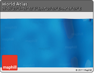 Physical 3D Map of the Area around 16° 29' 14" S, 97° 49' 29" E