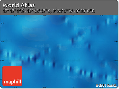 Shaded Relief Map of the Area around 16° 59' 54" S, 0° 4' 30" E