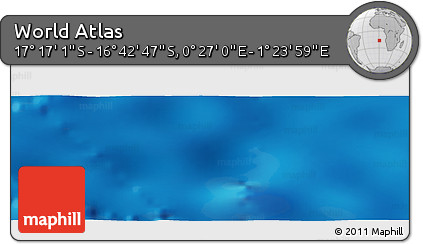 Physical Panoramic Map of the Area around 16° 59' 54" S, 0° 55' 29" E