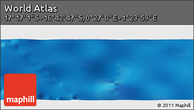 Physical Panoramic Map of the Area around 16° 59' 54" S, 0° 55' 29" E