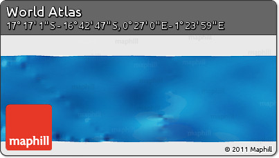 Physical Panoramic Map of the Area around 16° 59' 54" S, 0° 55' 29" E