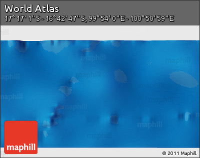 Physical 3D Map of the Area around 16° 59' 54" S, 100° 22' 30" E