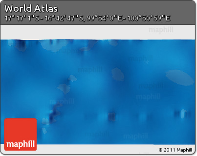 Physical 3D Map of the Area around 16° 59' 54" S, 100° 22' 30" E