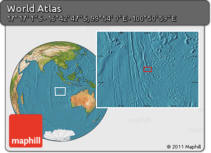 Satellite Location Map of the Area around 16° 59' 54" S, 100° 22' 30" E