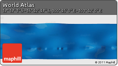 Physical Panoramic Map of the Area around 16° 59' 54" S, 101° 13' 29" E