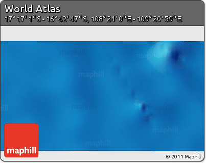 Physical 3D Map of the Area around 16° 59' 54" S, 108° 52' 30" E