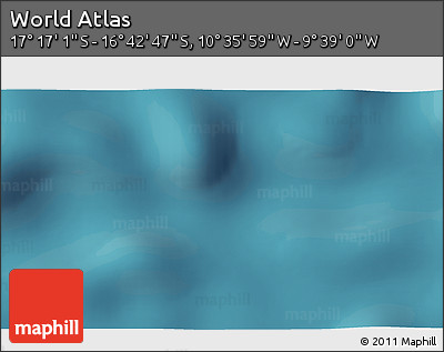 Satellite 3D Map of the Area around 16° 59' 54" S, 10° 7' 30" W