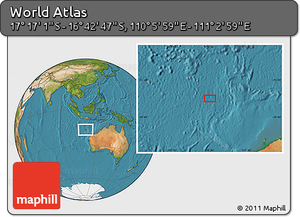 Satellite Location Map of the Area around 16° 59' 54" S, 110° 34' 29" E