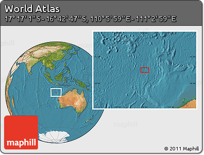 Satellite Location Map of the Area around 16° 59' 54" S, 110° 34' 29" E