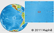 Physical Location Map of the area around 16° 59' 54" S, 111° 16' 30" W
