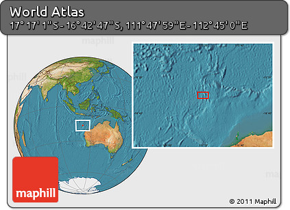 Satellite Location Map of the Area around 16° 59' 54" S, 112° 16' 30" E