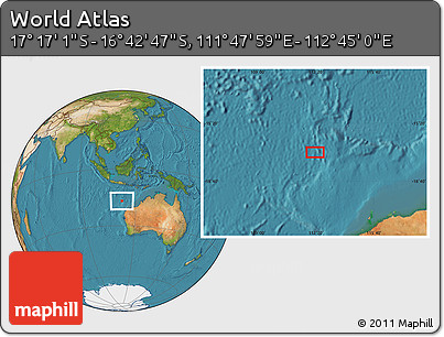 Satellite Location Map of the Area around 16° 59' 54" S, 112° 16' 30" E