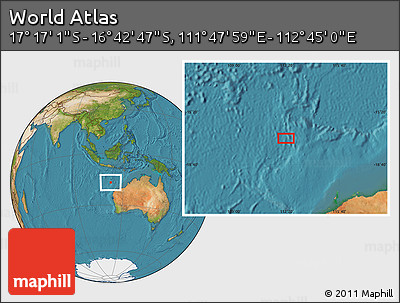 Satellite Location Map of the Area around 16° 59' 54" S, 112° 16' 30" E