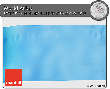 Shaded Relief 3D Map of the Area around 16° 59' 54" S, 113° 7' 30" E