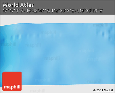 Shaded Relief 3D Map of the Area around 16° 59' 54" S, 113° 7' 30" E