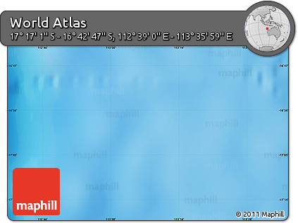 Physical Map of the Area around 16° 59' 54" S, 113° 7' 30" E