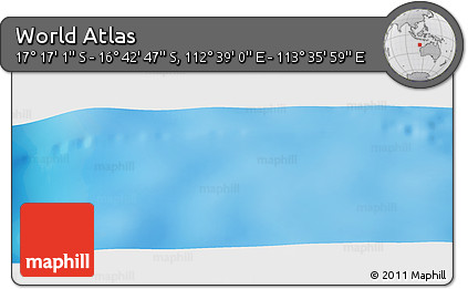 Physical Panoramic Map of the Area around 16° 59' 54" S, 113° 7' 30" E