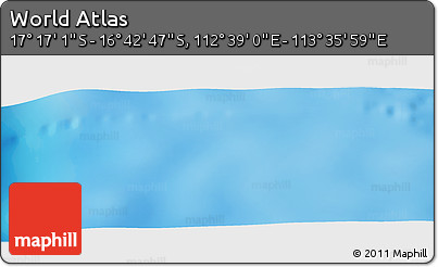 Physical Panoramic Map of the Area around 16° 59' 54" S, 113° 7' 30" E
