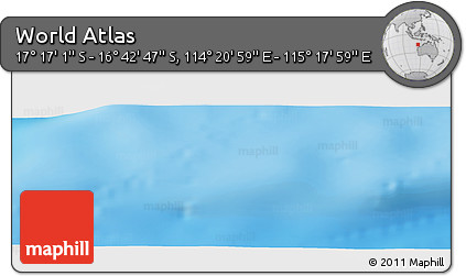 Physical Panoramic Map of the Area around 16° 59' 54" S, 114° 49' 29" E
