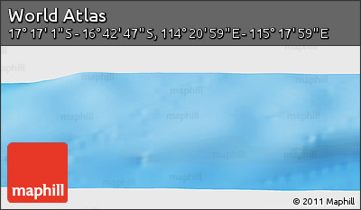 Physical Panoramic Map of the Area around 16° 59' 54" S, 114° 49' 29" E