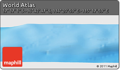 Physical Panoramic Map of the Area around 16° 59' 54" S, 114° 49' 29" E