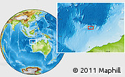 Physical Location Map of the area around 16° 59' 54" S, 115° 40' 30" E
