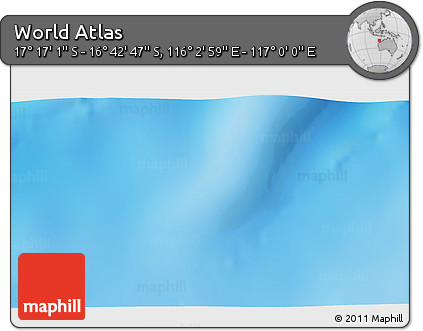 Physical 3D Map of the Area around 16° 59' 54" S, 116° 31' 30" E