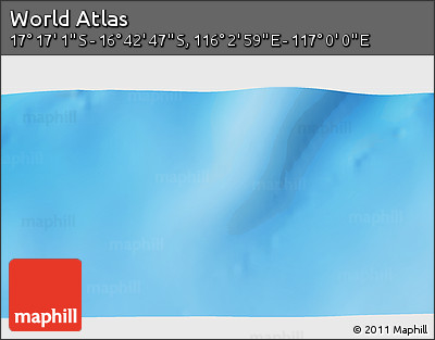Physical 3D Map of the Area around 16° 59' 54" S, 116° 31' 30" E