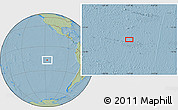 Savanna Style Location Map of the area around 16° 59' 54" S, 117° 13' 29" W, hill shading
