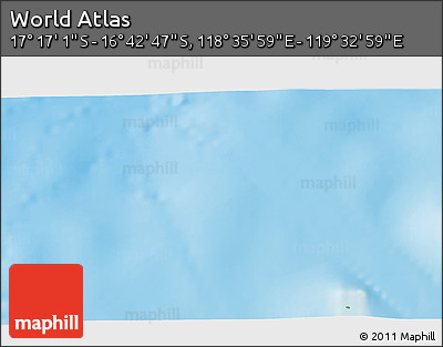 Physical 3D Map of the Area around 16° 59' 54" S, 119° 4' 29" E