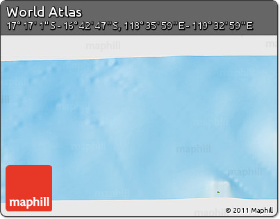 Physical 3D Map of the Area around 16° 59' 54" S, 119° 4' 29" E