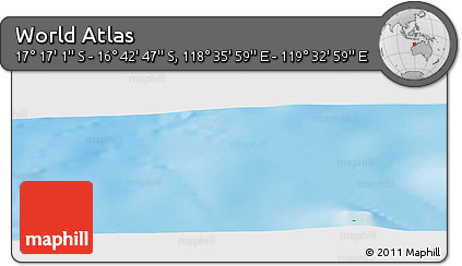 Physical Panoramic Map of the Area around 16° 59' 54" S, 119° 4' 29" E
