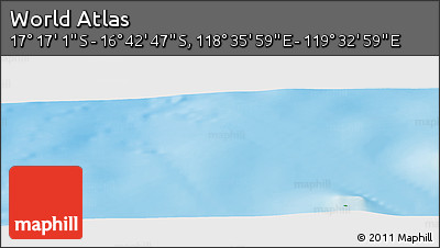 Physical Panoramic Map of the Area around 16° 59' 54" S, 119° 4' 29" E