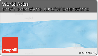 Physical Panoramic Map of the Area around 16° 59' 54" S, 119° 4' 29" E