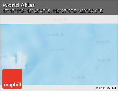 Physical 3D Map of the Area around 16° 59' 54" S, 119° 55' 30" E