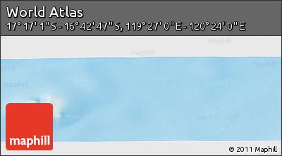 Physical Panoramic Map of the Area around 16° 59' 54" S, 119° 55' 30" E